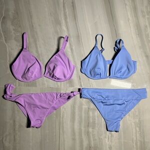 Stylish Lavender and Blue Bikini Set
